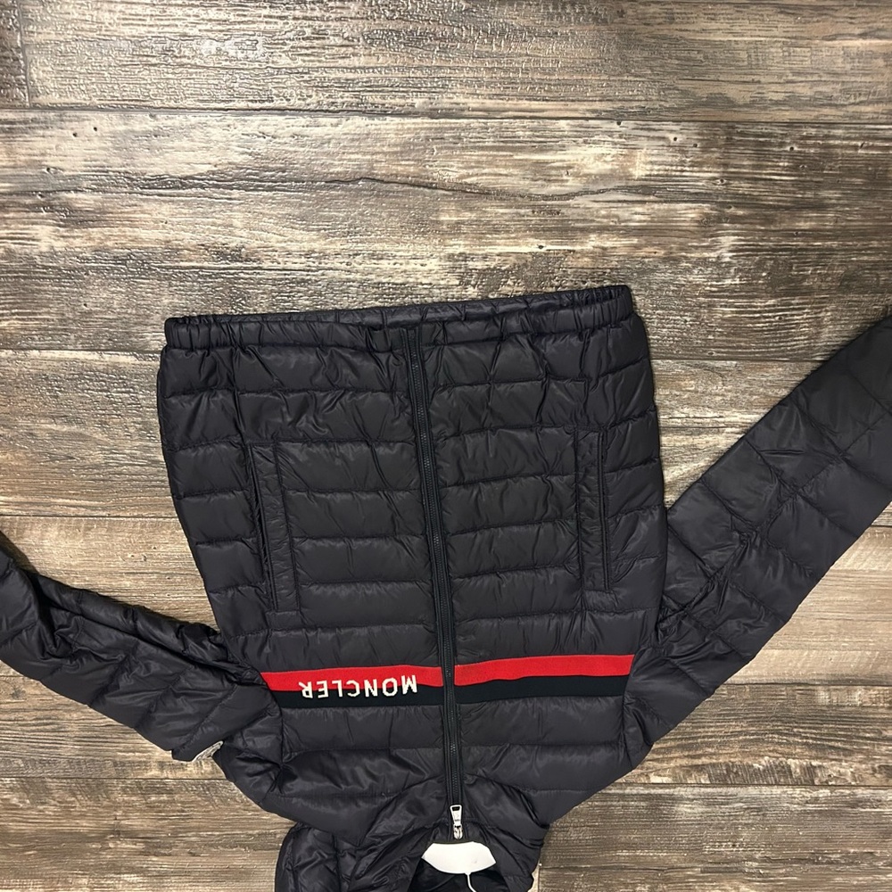 Moncler Black Jacket with Red Accent